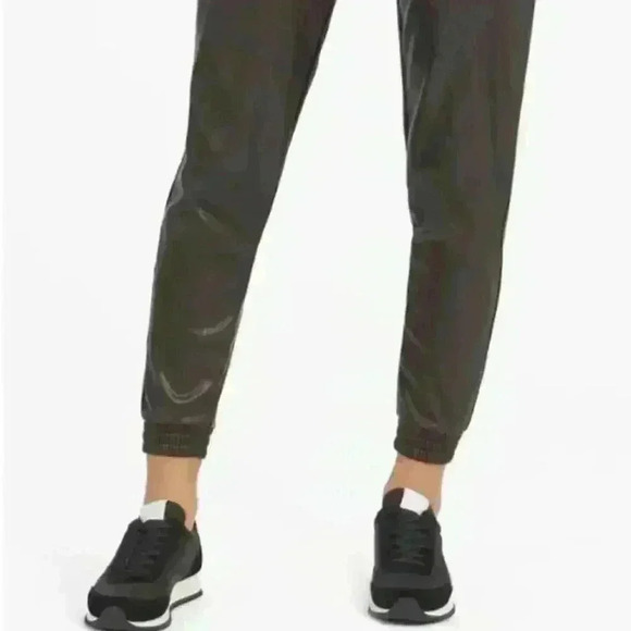 Spanx Faux Leather Jogger High Waisted Pull-On Black Pants - Picture 5 of 11